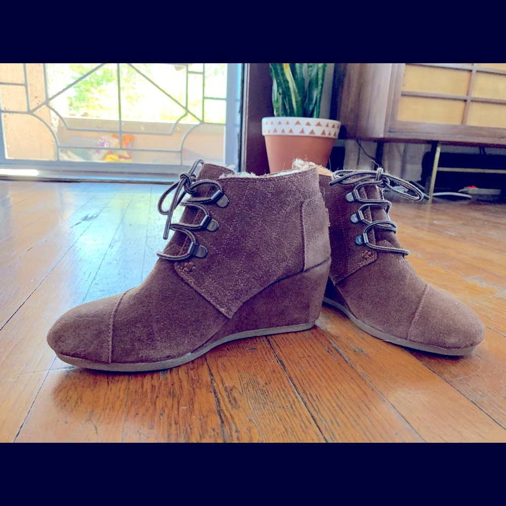Toms Lined Desert Wedges 7.5